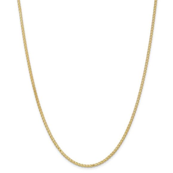 2.5mm, 14k Yellow Gold, Flat Wheat Chain Necklace, 18 Inch